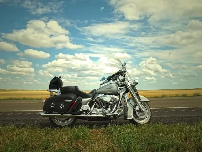  motorcycle along roadside 