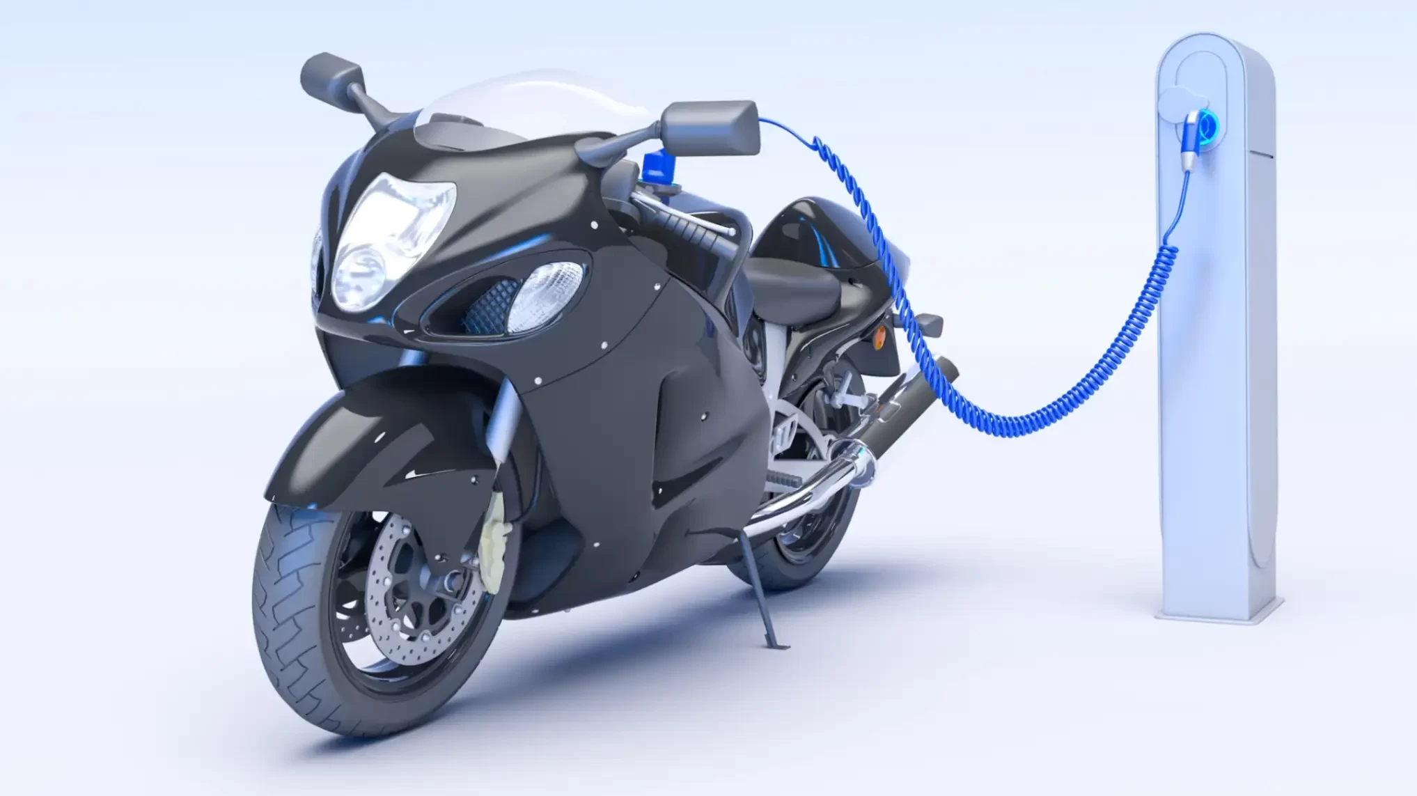  rendering electric motorbike charging