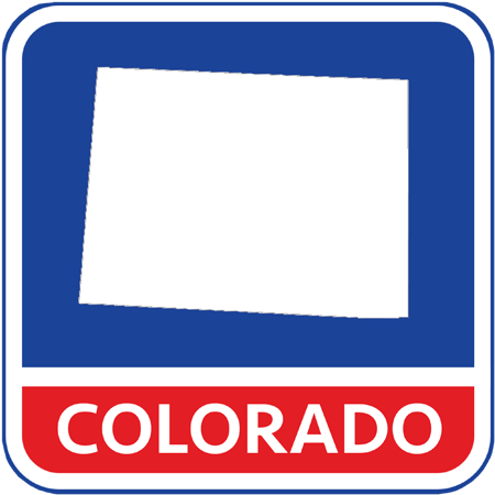 A map of the state of Colorado in the United States. The map is colored white.
