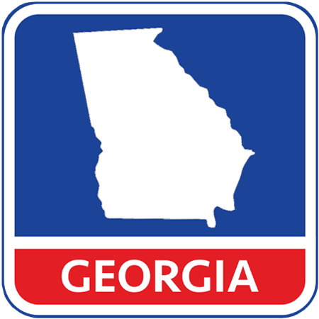 A map of the state of Georgia in the United States. The map is colored white.