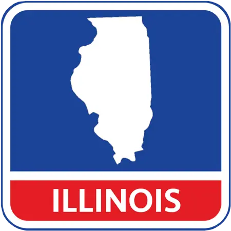 A map of the state of Illinois in the United States. The map is colored white.