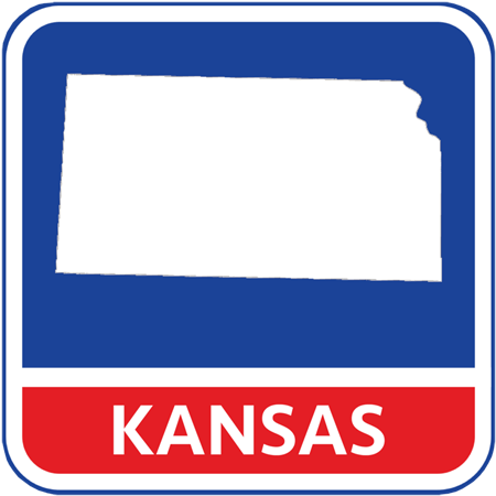 A map of the state of Kansas in the United States. The map is colored white.