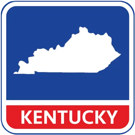 A map of the state of Kentucky in the United States. The map is colored white.