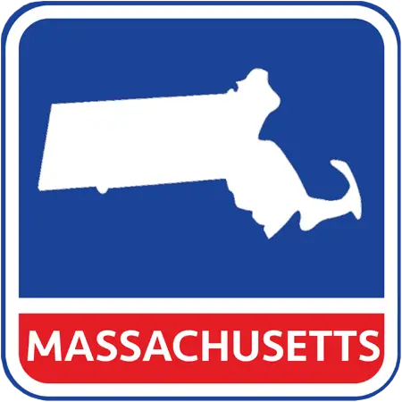 A map of the state of Massachusetts in the United States. The map is colored white.