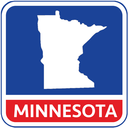 A map of the state of Minnesota in the United States. The map is colored white.