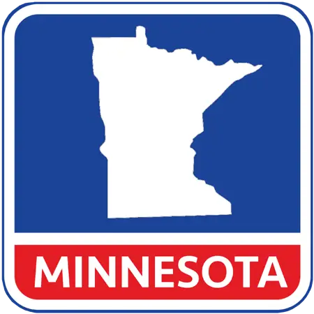 A map of the state of Minnesota in the United States. The map is colored white.