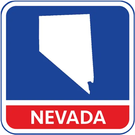 A map of the state of Nevada in the United States. The map is colored white.