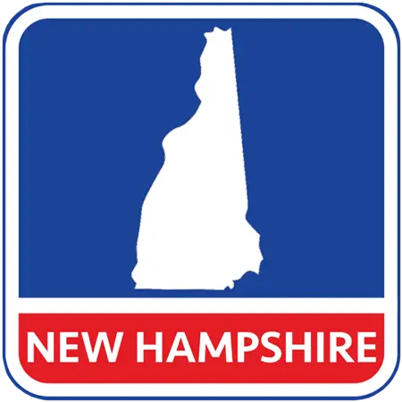 A map of the state of New Hampshire in the United States. The map is colored white.