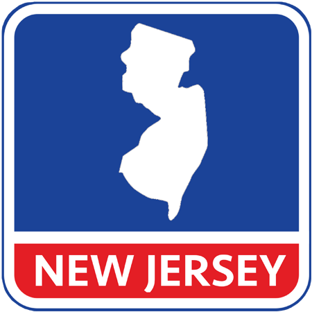 A map of the state of new Jersey in the United States. The map is colored white.
