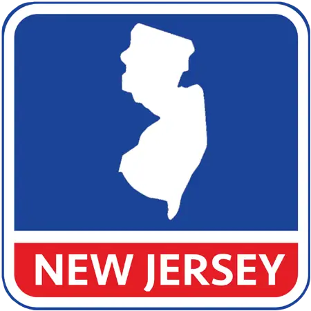 A map of the state of new Jersey in the United States. The map is colored white.