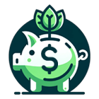 Green piggy bank with a plant sprout growing from the top, symbolizing financial growth or eco-friendly investment.