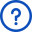 A blue circle with a question mark in the center