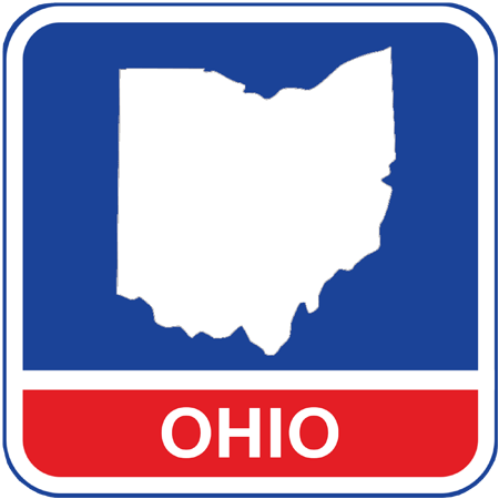 A map of the state of Ohio in the United States. The map is colored white.