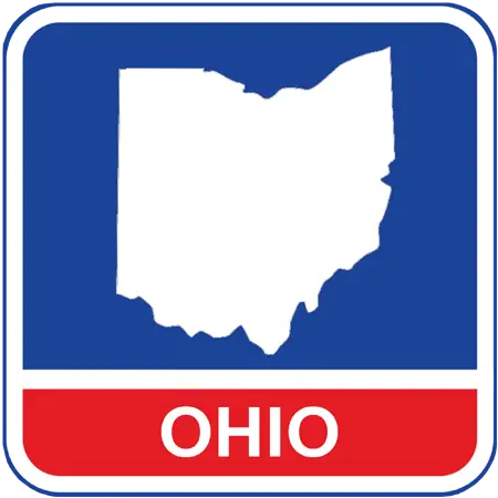 A map of the state of Ohio in the United States. The map is colored white.