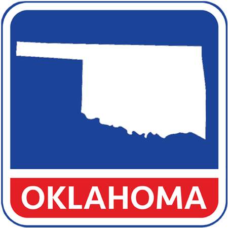 A map of the state of Oklahoma in the United States. The map is colored white.