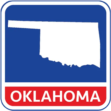 A map of the state of Oklahoma in the United States. The map is colored white.