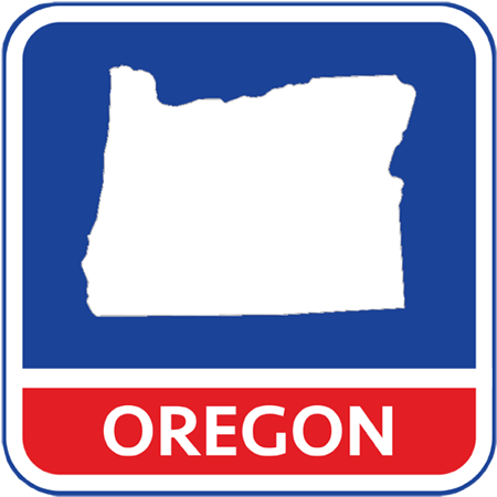 A map of the state of Oregon in the United States. The map is colored white.
