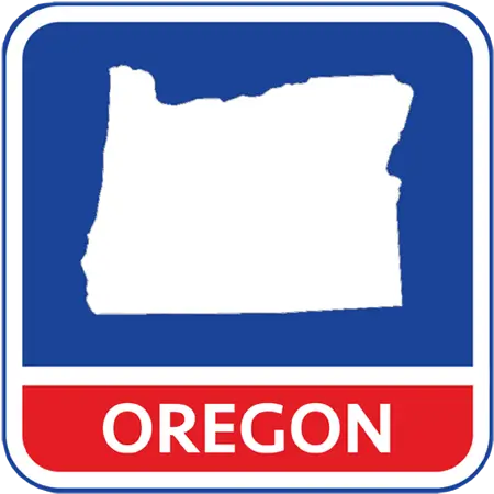 A map of the state of Oregon in the United States. The map is colored white.