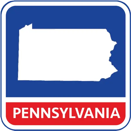 A map of the state of Pennsylvania in the United States. The map is colored white.