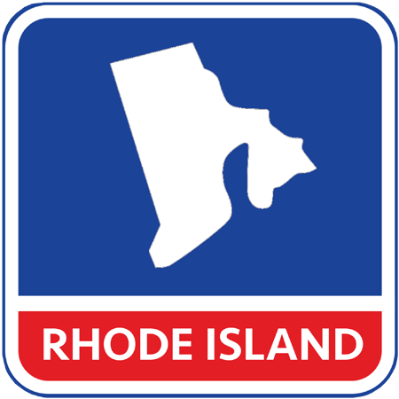 A map of the state of Rhode Island in the United States. The map is colored white.