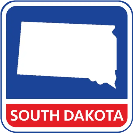 A map of the state of South Dakota in the United States. The map is colored white.