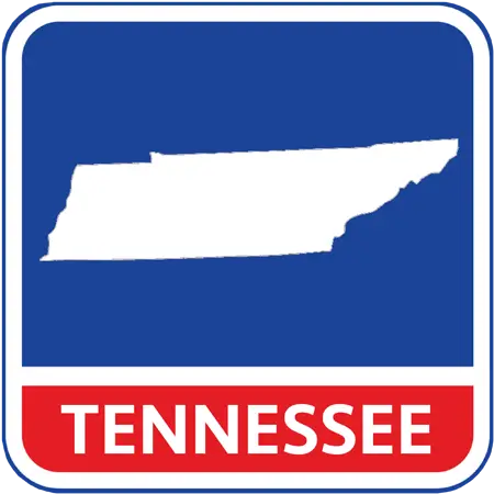 A map of the state of Tennessee in the United States. The map is colored white.