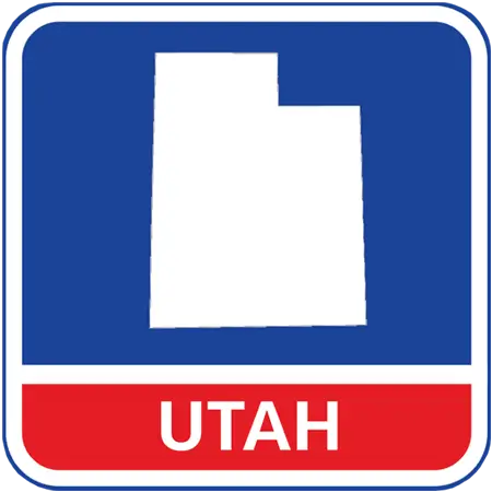 A map of the state of Utah in the United States. The map is colored white.