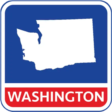 A map of the state of Washington in the United States. The map is colored white.