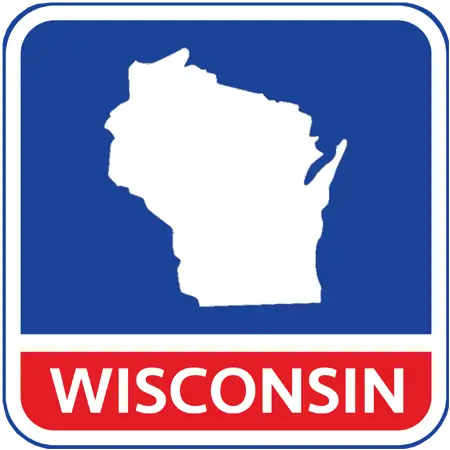 A map of the state of Wisconsin in the United States. The map is colored white.