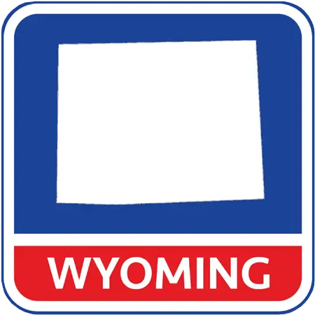 A map of the state of Wyoming in the United States. The map is colored white.